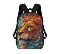 sinyumoney Flaming Lion's Majesty Mochila Escolar Infantil Impresa En 3D Para Niños, Mochilas De Viaje De Alta Capacidad, Bolsas Para Libros, Mochila Escolar Infantil 17inch