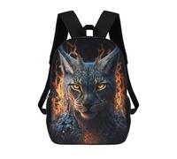 sinyumoney Flaming Lynx Wild Cat Art Print Mochila De Viaje Para La Universidad, Mochilas Para Adolescentes, Chicas, Chicos, Mujeres Y Hombres 17inch