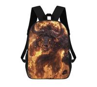 sinyumoney Flaming Minotaur Charge Mochila Escolar, Mochila Infantil Para Niños Y Adolescentes, Regalos, Mochilas De Día Con Impresión 3D, Mochila Escolar, Mochila Para Libros 17inch