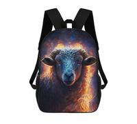 sinyumoney Flaming Ram Art Print Mochila Escolar Infantil Impresa En 3D Para Niños, Mochila De Viaje De Alta Capacidad, Mochilas Para Libros De 17 Pulgadas Para Niños