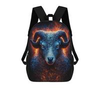 sinyumoney Flaming Ram Fantasy Artwork Mochila Escolar, De Negocios, Para Portátil, Unisex, Informal, Para Adolescentes, Chicas, Chicos, Mujeres Y Hombres 17inch