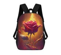 sinyumoney Flaming Rose Artwork-5 Mochila Escolar Infantil Impresa En 3D Para Niños, Mochilas De Viaje, Bolsas Para Libros Para Niños Estudiantes De Primaria 17inch