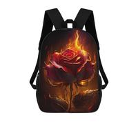 sinyumoney Flaming Rose Artwork Mochila Infantil De Moda Divertida Mochila Escolar Para Niños Y Adolescentes Con Impresión 3D Para Niños 17inch