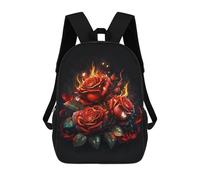 sinyumoney Flaming Roses Art Print Mochila Escolar Infantil Impresa En 3D Para Niños, Mochilas De Viaje, Bolsas Para Libros, Mochila Escolar Infantil 17inch