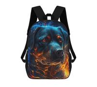 sinyumoney Flaming Rottweiler Art Print 17inch Mochila Escolar Impresa En 3D Para Niños, Mochila Escolar Informal De Moda, Mochilas De Viaje Para Niños Y Estudiantes.