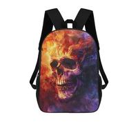 sinyumoney Flaming Skull Art Print Mochilas Infantiles Impresas En 3D De 17 Pulgadas. Mochila Escolar Informal Impresa En 3D Para Niños De Primaria Y Secundaria.