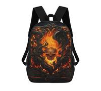 sinyumoney Flaming Skull Artwork -1 Mochila Escolar Impresa En 3D 17inch Mochila Escolar Infantil Mochilas De Viaje Mochila Informal De Moda Para Niños Y Estudiantes