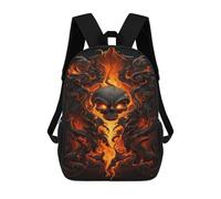 sinyumoney Flaming Skull Artwork-1 Mochila Escolar Infantil De 17 Pulgadas Con Estampado 3D De Películas De Anime Para Niños, Mochila De Viaje, Mochila Escolar Infantil