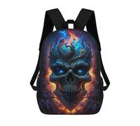 sinyumoney Flaming Skull Artwork -8 Mochila Escolar Infantil Impresa En 3D 17inch Mochilas De Moda Para Niños De Primaria Y Secundaria