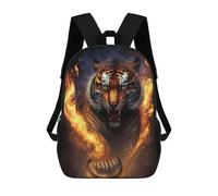 sinyumoney Flaming Tiger Artwork -11 Mochilas Para Niños Mochila Escolar Mochila Escolar Impresa En 3D Para Niños Estudiantes De Primaria Y Secundaria 17inch