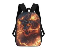 sinyumoney Flaming Tiger Artwork Mochila Escolar Infantil Impresa En 3D 17inch Mochilas De Moda Para Niños De Primaria Y Secundaria