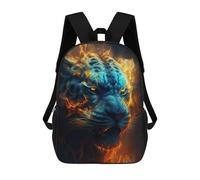 sinyumoney Flaming Tiger Portrait -13 Mochila De Peluche Con Dibujos Animados, Mochila 3D Para Niños, Bolsa Escolar, Idea De Regalo De Cumpleaños Para Niños Y Niñas 17inch