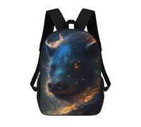 sinyumoney Flaming Wild Boar Art Print Mochila Escolar De Moda, Mochila Para Material Escolar, Mochila Impermeable Informal Para Acampar, Aventuras Al Aire Libre Y Viajes Diarios 17inch