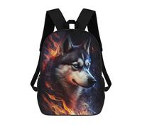 sinyumoney Flaming Wolf Art Print -2 17inch Mochilas Escolares Impresas En 3D, Mochilas Escolares De Moda Para Niños De Primaria Y Secundaria