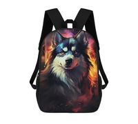 sinyumoney Flaming Wolf Art Print -2 Mochila Escolar Infantil Impresa En 3D 17inch Mochilas De Moda Para Niños De Primaria Y Secundaria