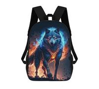 sinyumoney Flaming Wolf Art Print -3 Mochilas Infantiles Impresas En 3D De 17 Pulgadas. Mochila Escolar Informal Impresa En 3D Para Niños De Primaria Y Secundaria.