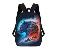 sinyumoney Flaming Wolf Art Print -4 Mochila Escolar Infantil De 17 Pulgadas, Mochila Escolar Impresa En 3D Para Niños De Primaria Y Secundaria