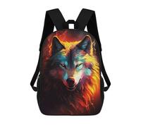 sinyumoney Flaming Wolf Art Print Mochila Escolar Impresa En 3D 17inch Mochila Escolar Infantil Mochilas De Viaje Mochila Informal De Moda Para Niños Y Estudiantes