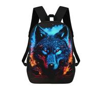 sinyumoney Flaming Wolf Artwork -2 Mochilas Impresas En 3D Para Niños, Mochila Escolar, Mochila Informal Para Exteriores, Mochila Informal De Moda Para Niños, Lindas Bolsas De Viaje 17inch