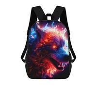 sinyumoney Flaming Wolf Artwork -4 Mochila Escolar Infantil De Moda Informal Mochilas Infantiles Impresas En 3D Mochila Grande Para Niño 17inch