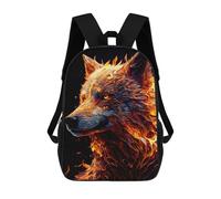 sinyumoney Flaming Wolf Artwork Mochila Escolar Infantil Impresa En 3D Para Niños, Mochilas De Viaje De Alta Capacidad, Bolsas Para Libros, Mochila Escolar Infantil 17inch