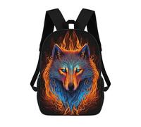 sinyumoney Flaming Wolf Artwork Mochila, Mochila Infantil, Mochila Escolar Para Estudiantes, Mochila Para Libros, Mochila Escolar Impresa En 3D Para Niños Y Niñas 17inch