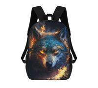 sinyumoney Flaming Wolf Fantasy Artwork -1 Mochila Escolar Resistente Al Agua Para Ordenador Portátil: Perfecta Para Viajes, Trabajo Y Uso Diario 17inch