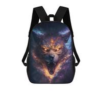 sinyumoney Flaming Wolf Head Artwork Mochilas Para Niños Mochila Escolar Mochila Escolar Impresa En 3D Para Niños Estudiantes De Primaria Y Secundaria 17inch