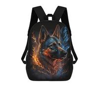 sinyumoney Flaming Wolf Spirit Art Print Mochila Escolar Infantil De 17 Pulgadas Con Estampado 3D De Películas De Anime Para Niños, Mochila De Viaje, Mochila Escolar Infantil