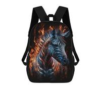 sinyumoney Flaming Zebra Art Print -2 Mochilas Escolares Para Ordenador, Ideales Para El Colegio/trabajo/viajes, Acampadas, Aventuras Al Aire Libre Y Viajes Diarios 17inch