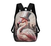 sinyumoney Flamingo Ded in City Mochilas Para Niños Mochila Escolar Mochila Escolar Impresa En 3D Para Niños Estudiantes De Primaria Y Secundaria 17inch