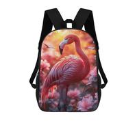 sinyumoney Flamingo in A Floral Paradise Mochila Escolar Mochila Para Niños Impresa En 3D Mochilas Infantiles Para Niños Y Niñas Mochilas Escolares Mochilas De Viaje Para Niños 17inch