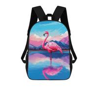 sinyumoney Flamingo in Lake Mochila Escolar Impresa En 3D Mochilas Informales Para Niños Mochila Escolar Impresa En 3D Para Niños De Primaria Y Secundaria 17inch