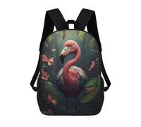 sinyumoney Flamingo in The Jungle Mochila Escolar Infantil De Moda Informal Mochilas Infantiles Impresas En 3D Mochila Grande Para Niño 17inch