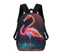 sinyumoney Flamingo Pink Beautiful Mochila Escolar Secundaria Informal Para Viajes - Perfecta Para Viajes, Trabajo Y Uso Diario 17inch