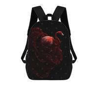 sinyumoney Flamingo Red Rose Art Mochilas Escolares Para La Escuela Secundaria, Preparatoria, Universidad Y Viajes Para Niñas Y Adolescentes 17inch