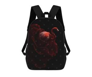 sinyumoney Flamingo Red Rose Art Mochilas Escolares Para La Escuela Secundaria, Preparatoria, Universidad Y Viajes Para Niñas Y Adolescentes 17inch