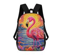sinyumoney Flamingo Sunset Fantasy Mochila Escolar Impresa En 3D Para Niños Y Niñas, Mochila Para Portátil Para Niños/estudiantes/adultos 17inch