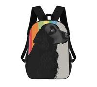 sinyumoney Flat Coated Retriever Art Mochila Escolar Infantil Impresa En 3D, Mochila Informal De Moda Para Niños, Mochila De Viaje De Alta Capacidad Para Libros Para Niños 17inch