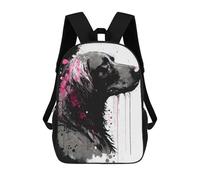 sinyumoney Flat Coated Retriever Pink Mochila Escolar Infantil Impresa En 3D Para Niños, Mochilas De Viaje De Alta Capacidad, Bolsas Para Libros, Mochila Escolar Infantil 17inch