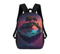 sinyumoney Floating Island Fantasy -2 Mochila Escolar Impresa En 3D Mochilas Informales Para Niños Mochila Escolar Impresa En 3D Para Niños De Primaria Y Secundaria 17inch