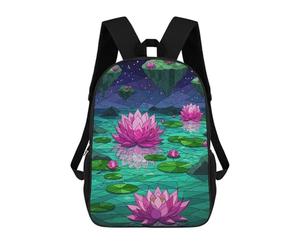 sinyumoney Floating Islands And Lotus Flowers Mochila Escolar Infantil Impresa En 3D, Mochila Informal De Moda Para Niños, Mochila De Viaje De Alta Capacidad Para Libros Para Niños 17inch
