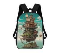 sinyumoney Floating Village Mochila Escolar Infantil Impresa En 3D Para Niños, Mochilas De Viaje De Alta Capacidad, Bolsas Para Libros, Mochila Escolar Infantil 17inch