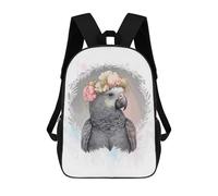 sinyumoney Floral African Grey Parrot Mochila Ligera Informal Para El Día A Día, Mochila Escolar Para Adolescentes, Chicas, Chicos, Mujeres Y Hombres 17inch