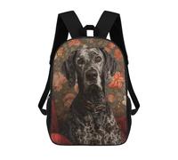 sinyumoney Floral Background Elegant Dog Portrait Mochila Escolar Impresa En 3D 17inch Mochila Escolar Infantil Mochilas De Viaje Mochila Informal De Moda Para Niños Y Estudiantes