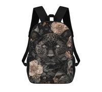 sinyumoney Floral Black Leopard Mochila Escolar Impresa En 3D Para Niños Mochilas De Viaje De Alta Capacidad Bolsas Para Libros Mochila Escolar Para Niños Mochila 17inch