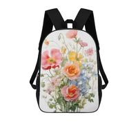 sinyumoney Floral Bouquet Painting Art Print Mochila Escolar Secundaria Informal Para Viajes, Mochilas Para La Escuela Secundaria, Para Acampar, Aventuras Al Aire Libre Y Viajes Diarios 17inch