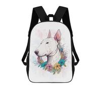 sinyumoney Floral Bull Terrier Art Mochila Ligera Para Aeropuerto, Estudiantes Universitarios Y Mochileros: Perfecta Para Viajes, Trabajo Y Uso Diario 17inch