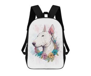 sinyumoney Floral Bull Terrier Art Mochila Ligera Para Aeropuerto, Estudiantes Universitarios Y Mochileros: Perfecta Para Viajes, Trabajo Y Uso Diario 17inch