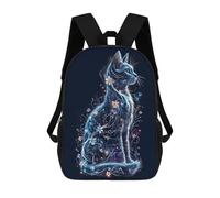 sinyumoney Floral Cat Digital Art Mochila Escolar Mochila Para Niños Impresa En 3D Mochilas Infantiles Para Niños Y Niñas Mochilas Escolares Mochilas De Viaje Para Niños 17inch